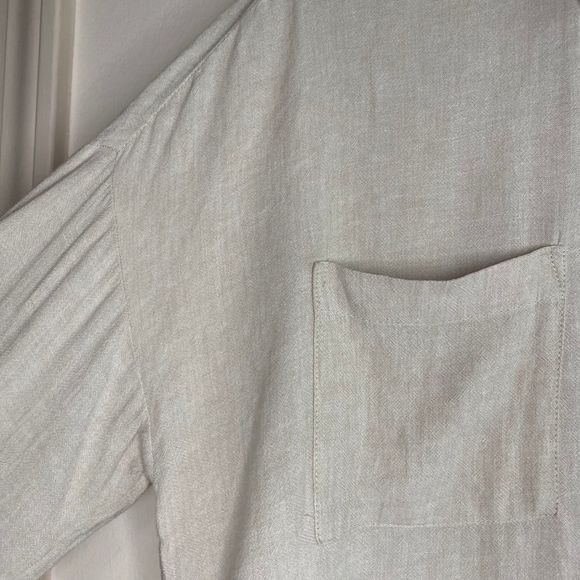 J JILL PURE JILL woman's size small S linen blend button long sleeve tunic top - Picture 6 of 10